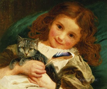 動物 Painting - 目覚めたソフィー・ゲンゲンブレ・アンダーソンのペットの女の子